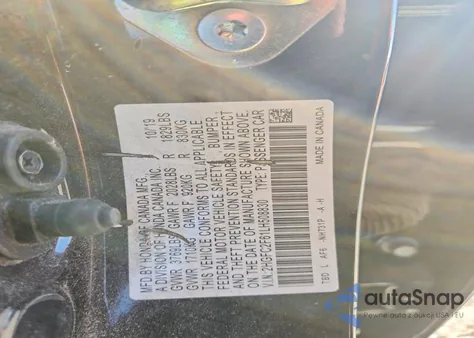 2020 Honda Civic Lx z USA, uszkodzony, nr VIN 2HGFC2F61LH508830